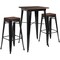 Flash Furniture Square Black Metal Bar Set, 23.5 CH-WD-TBCH-17-GG - alternate 2